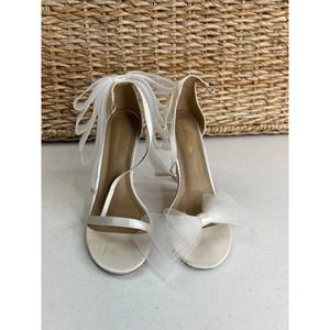 Lemanade‎ Women's Satin Barbie Girl Sandal Ankle Strap Nude Size 7